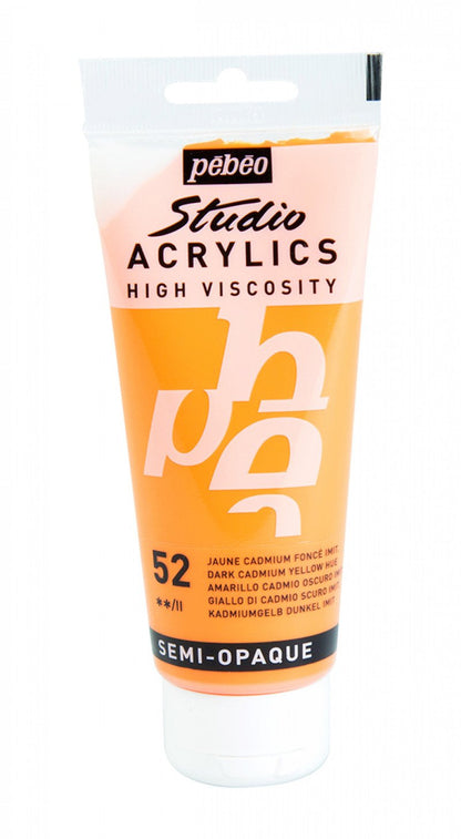 Pebeo Studio Pintura acrílica 100 ml - 52 - Amarillo cadmio oscuro (imitación)