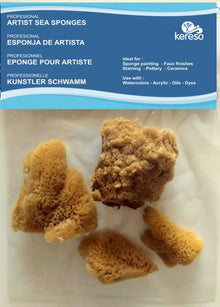 Kereso Natuurlijke Zee Sponzen Fijne Poriën - 4 unidades - 2,5-8,5 cm