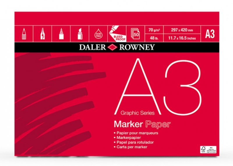 Daler-Rowney Graphic Series Marker Pad 70 gsm - A3 - 50 hojas