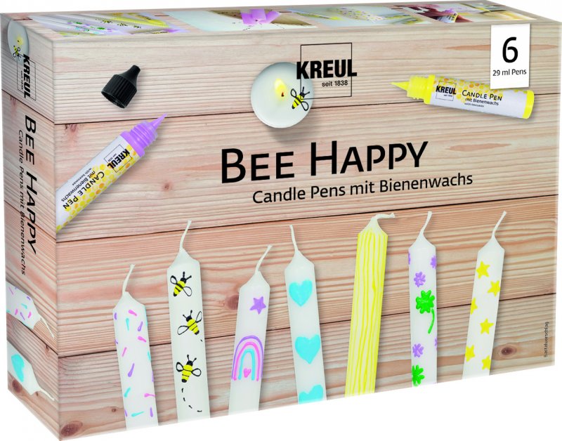 Kreul Rotuladores para cera de vela Sets - Bee Happy - 6 pennen