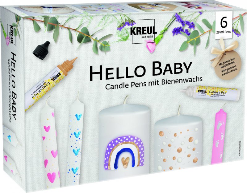 Kreul Rotuladores para cera de vela Sets - Hello Baby - 6 pennen
