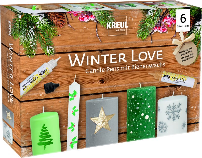 Kreul Rotuladores para cera de vela Sets - Winter Love - 6 pennen