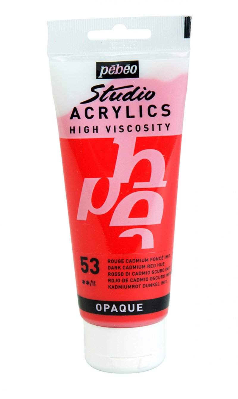 Pebeo Studio Pintura acrílica 100 ml - 53 - Rojo cadmio oscuro (imitación)