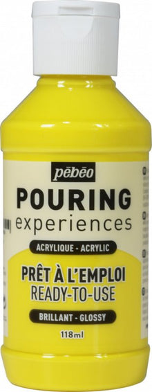 Pebeo Pouring Experiences Glanzend Acryl 118 ml - Amarillo primario