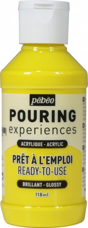 Pebeo Pouring Experiences Glanzend Acryl 118 ml - Amarillo primario