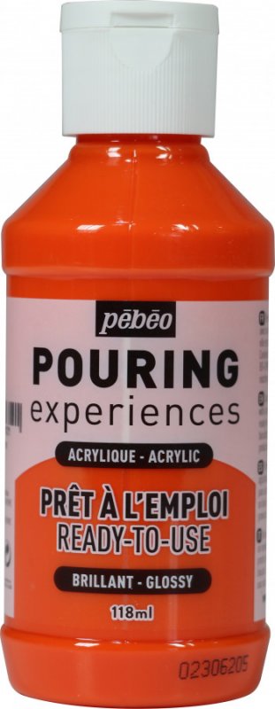 Pebeo Pouring Experiences Glanzend Acryl 118 ml - Naranja