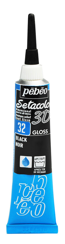 Pebeo Setacolor 3D Liner Glanzend 20 ml - Negro