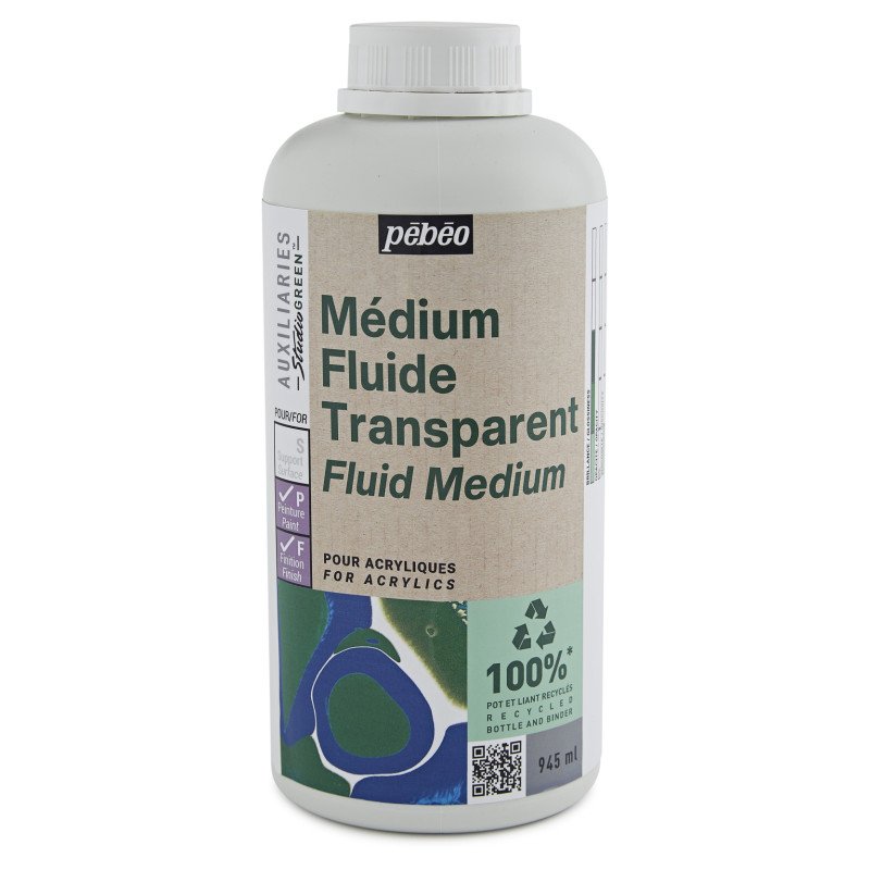 Transparente Médium fluido Pebeo Studio Green 945 ml.