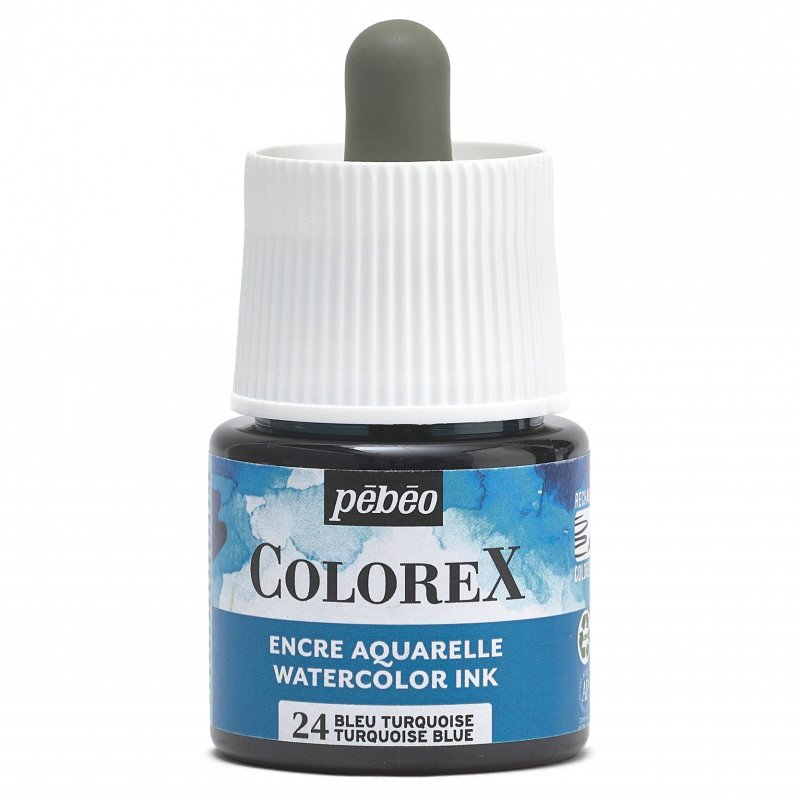 Pebeo Colorex Tinta acuarelable 45 ml - 24 - Azul turquesa