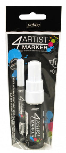 Pebeo 4Artist Oil Marker Sets - Duo-set 2 mm + 8 mm - Blanco