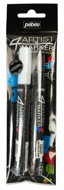Pebeo 4Artist Oil Marker Sets - 4 mm punten set - Negro & Blanco