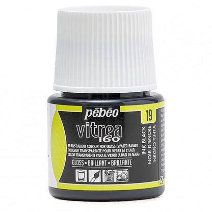 Pebeo Vitrea 160 Pintura para vidrio 45 ml Glanzend - 19 - Inktzwart