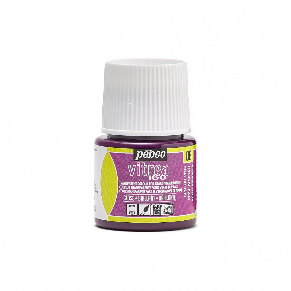 Pebeo Vitrea 160 Pintura para vidrio 45 ml Glanzend - 06 - Bengaals Roze