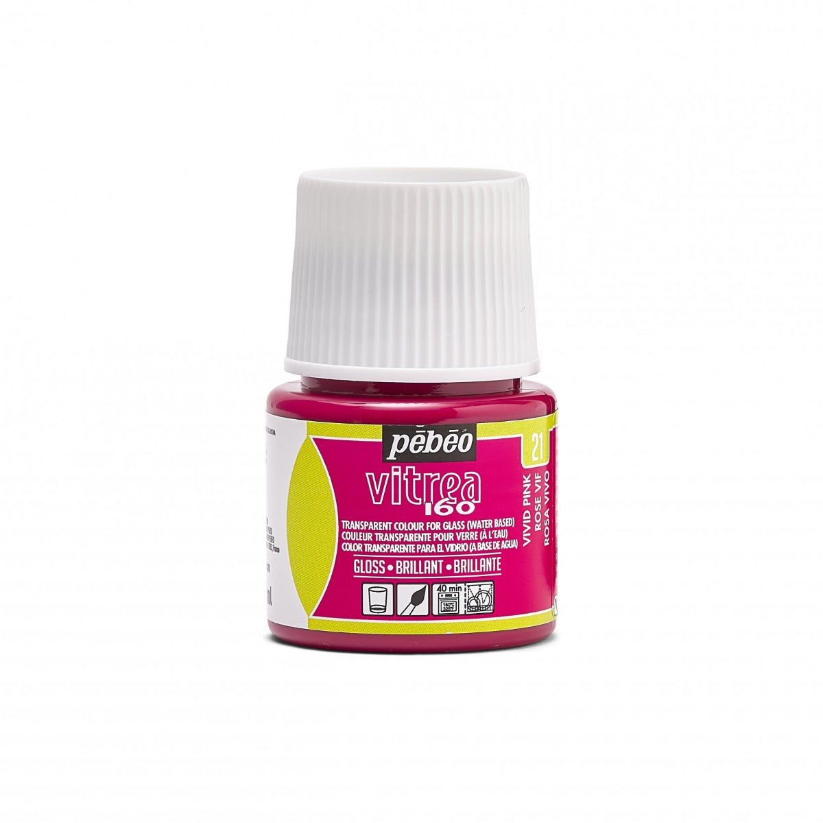 Pebeo Vitrea 160 Pintura para vidrio 45 ml Glanzend - 21 - Rosa brillante