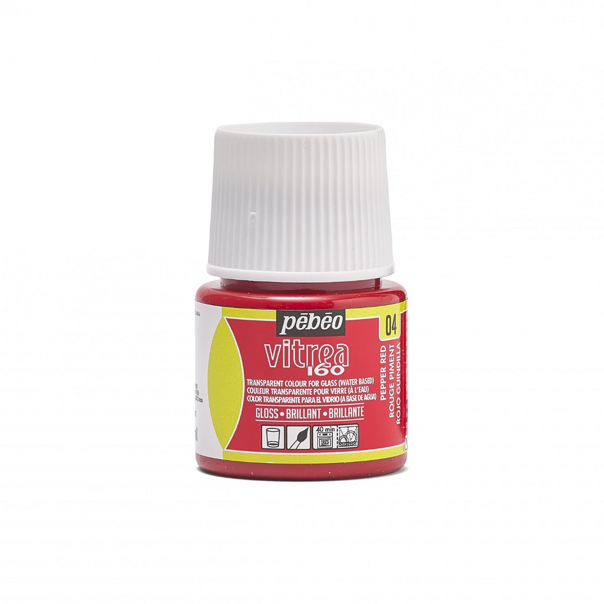 Pebeo Vitrea 160 Pintura para vidrio 45 ml Glanzend - 04 - Rode Peper