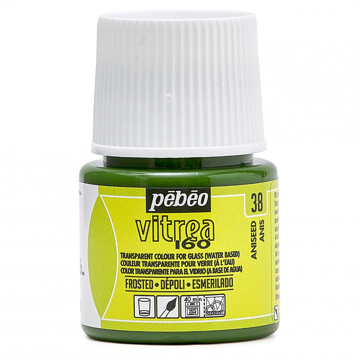 Pebeo Vitrea 160 Pintura para vidrio esmerilado 45 ml - 38 - Anijsgroen Matglas