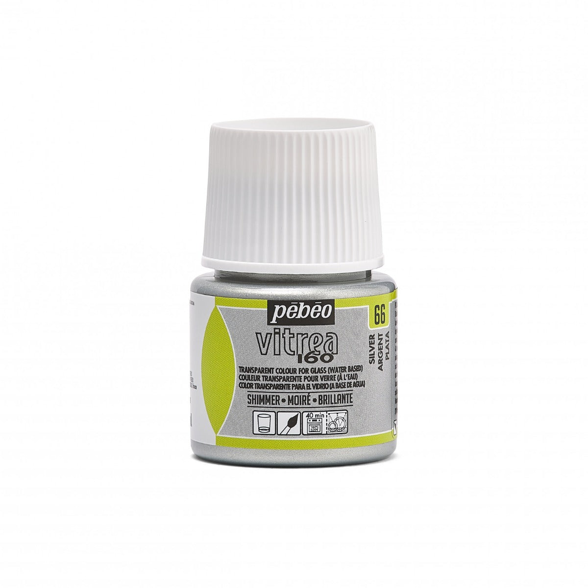 Pebeo Vitrea 160 Moiré Pintura para vidrio 45 ml - 66 - Plata Moiré