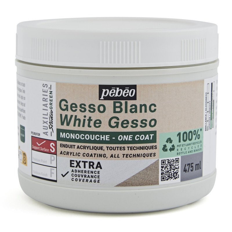 Pebeo Studio Green Gesso - Una capa Blanco - 475 ml