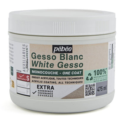 Pebeo Studio Green Gesso - Una capa Blanco - 475 ml
