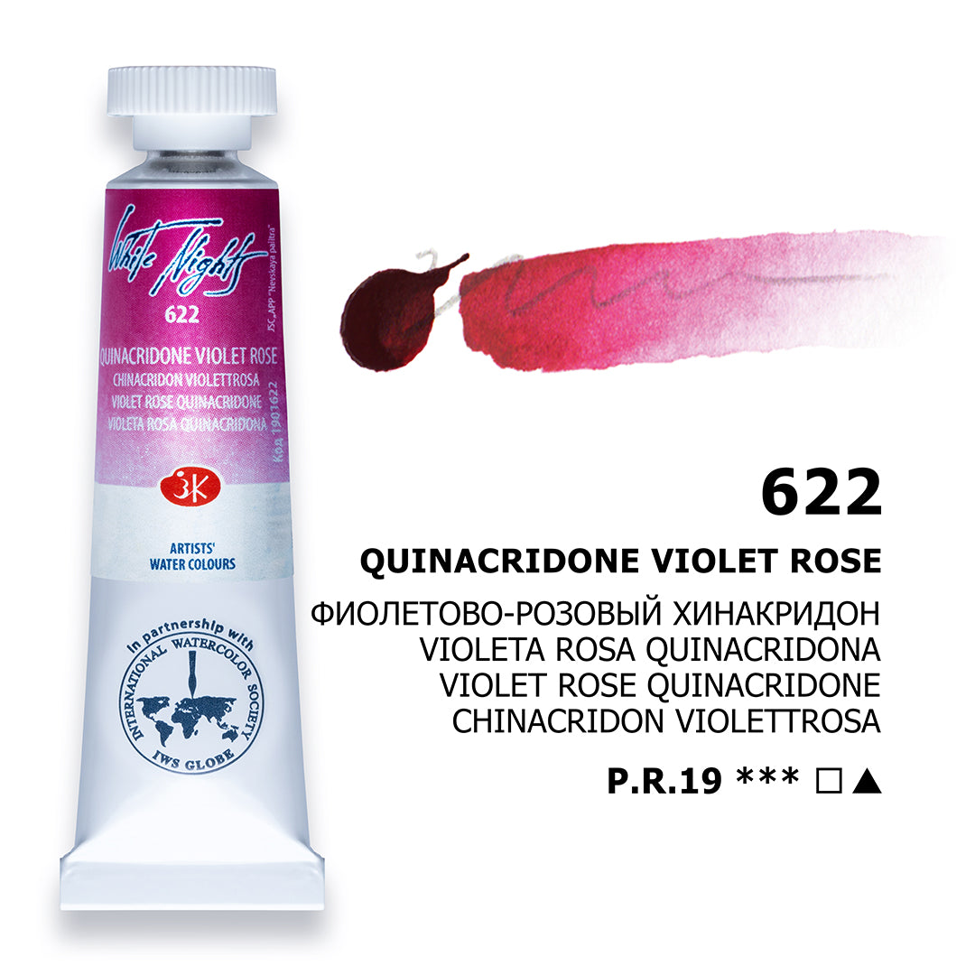 White Nights Watercolour Tube 10 ml - Quinacridone Violeta Rose