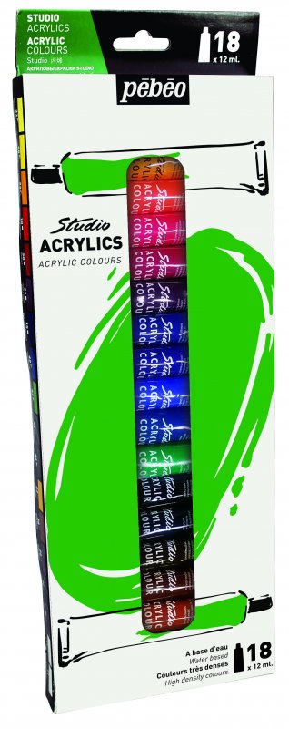 Pebeo Studio Acrylic Sets 12 ml - 18 pack