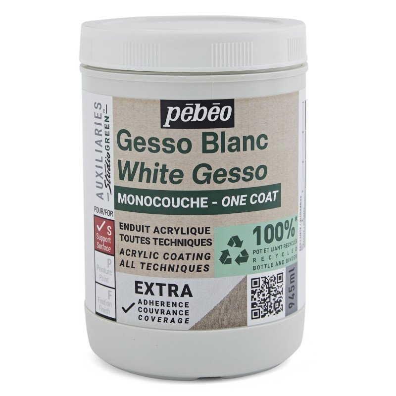 Pebeo Studio Green Gesso - Una capa Blanco - 945 ml