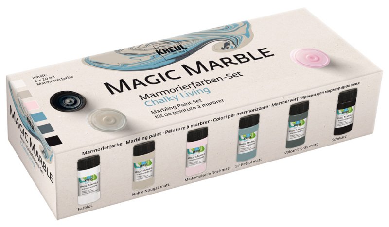 Kreul Magic Marble Pintura para marmoleado Sets - Metallic - 6 x 20 ml