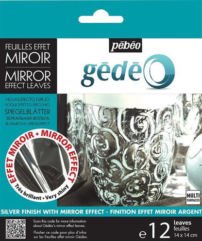 Pebeo Gedeo Mirror Effect Leaves - 12 Pack - Plata