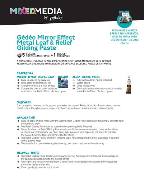 Pebeo Gedeo Mirror Effect Leaves - 12 Pack