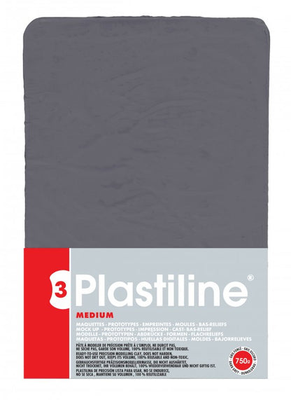 Plastiline Dureza 55 Medium Arcilla para modelar 750 g - Donkergrijs