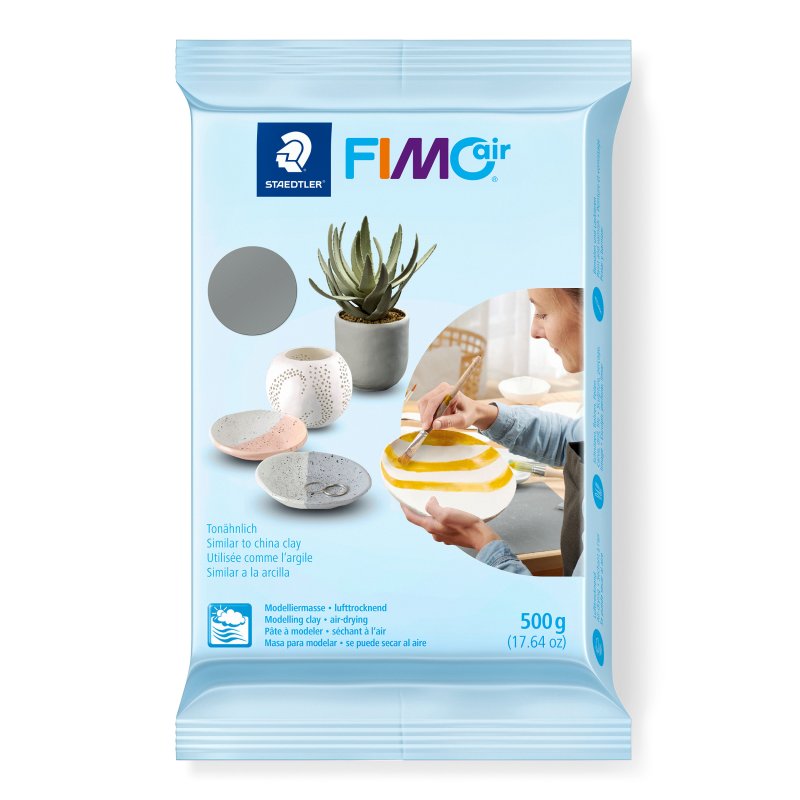 FIMO Air Basic Arcilla de modelado de secado al aire - 500 g - Gris