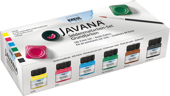 Kreul Javana Pintura para seda Sets - Colores básicos - 6 x 20 ml