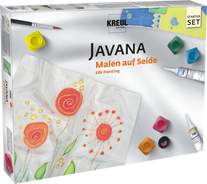 Kreul Javana Pintura para seda Sets - Set de iniciación para pintura sobre seda
