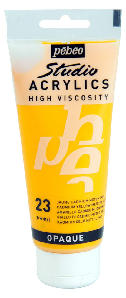 Pebeo Studio Pintura acrílica 100 ml - 23 - Medium Amarillo cadmio Imitación
