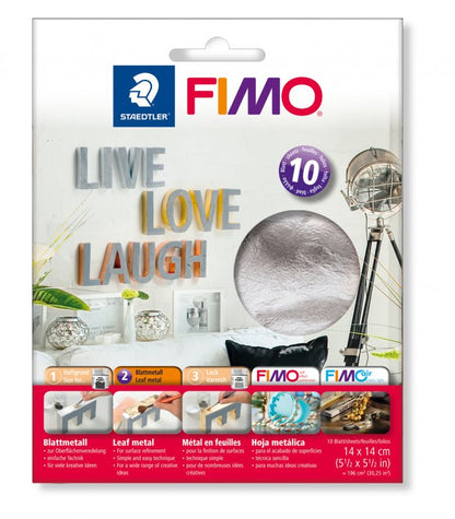FIMO Pan de metal 140 x 140 mm - 10 hojas - Plata