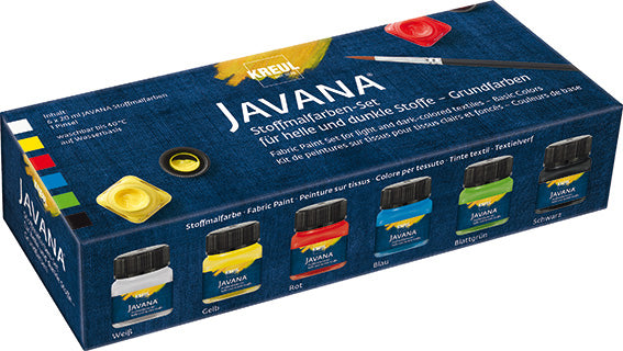 Kreul Javana Pintura textil Sets - Colores básicos - 6 unidades