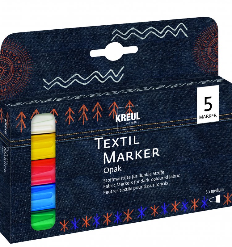 Kreul Rotuladores textiles Sets - Opaco - 5 unidades