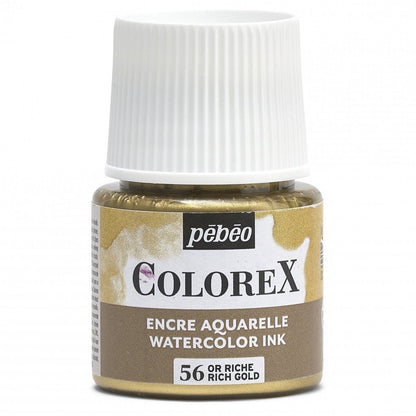 Pebeo Colorex Tinta acuarelable 45 ml - 56 - Metal Oro intenso