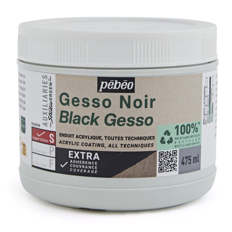 Pebeo Studio Green Gesso - Negro - 475 ml
