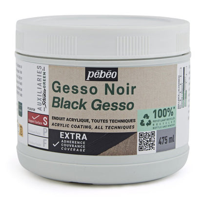 Pebeo Studio Green Gesso - Negro - 475 ml