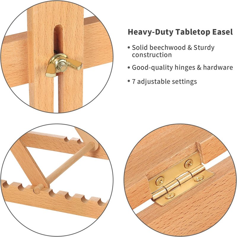 Meeden Heavy-Duty Tabletop Studio H-Frame Wooden Easel