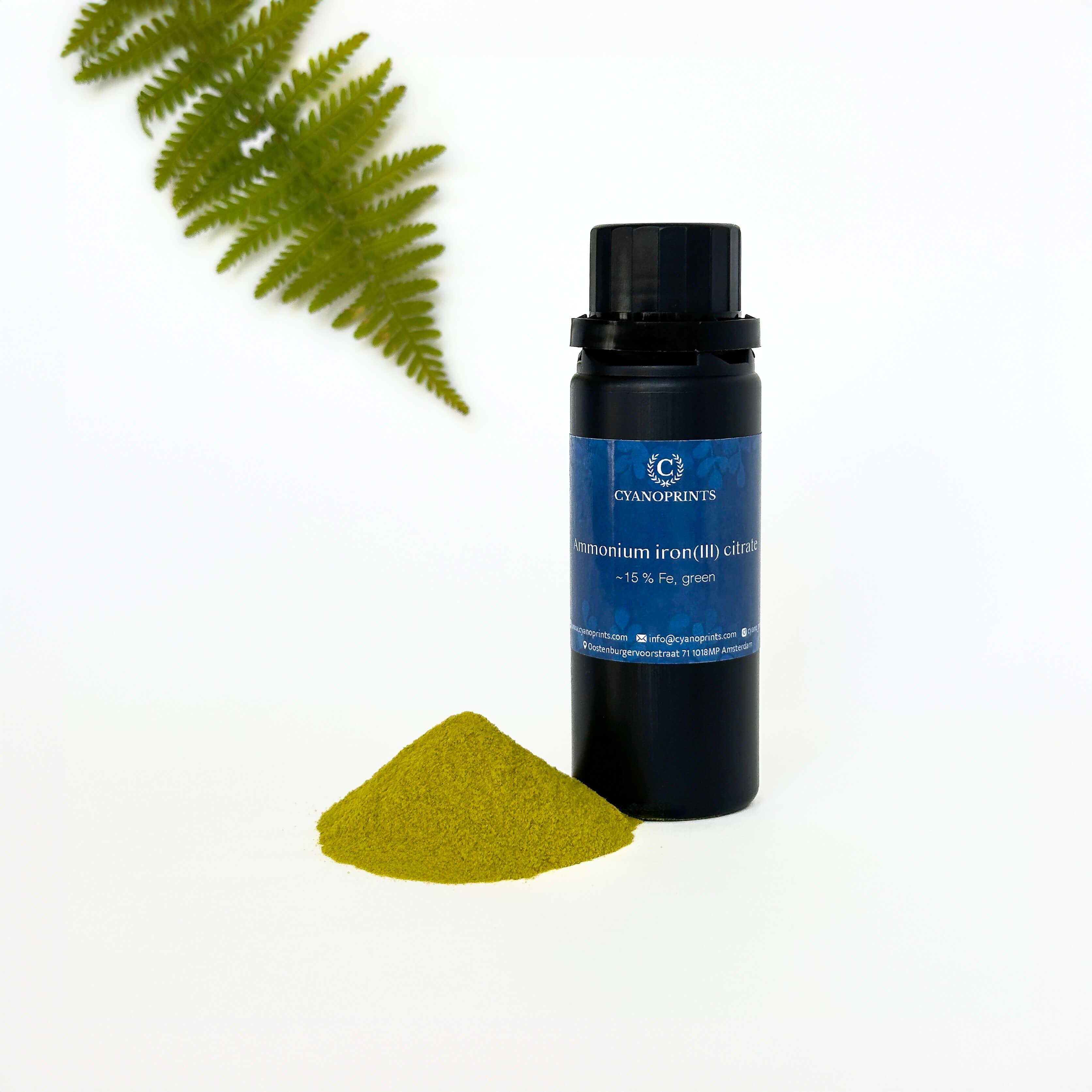 Ammoniumijzercitraat groen 15% – Hoogwaardige cyanotype grondstof voor diepe UV-prints