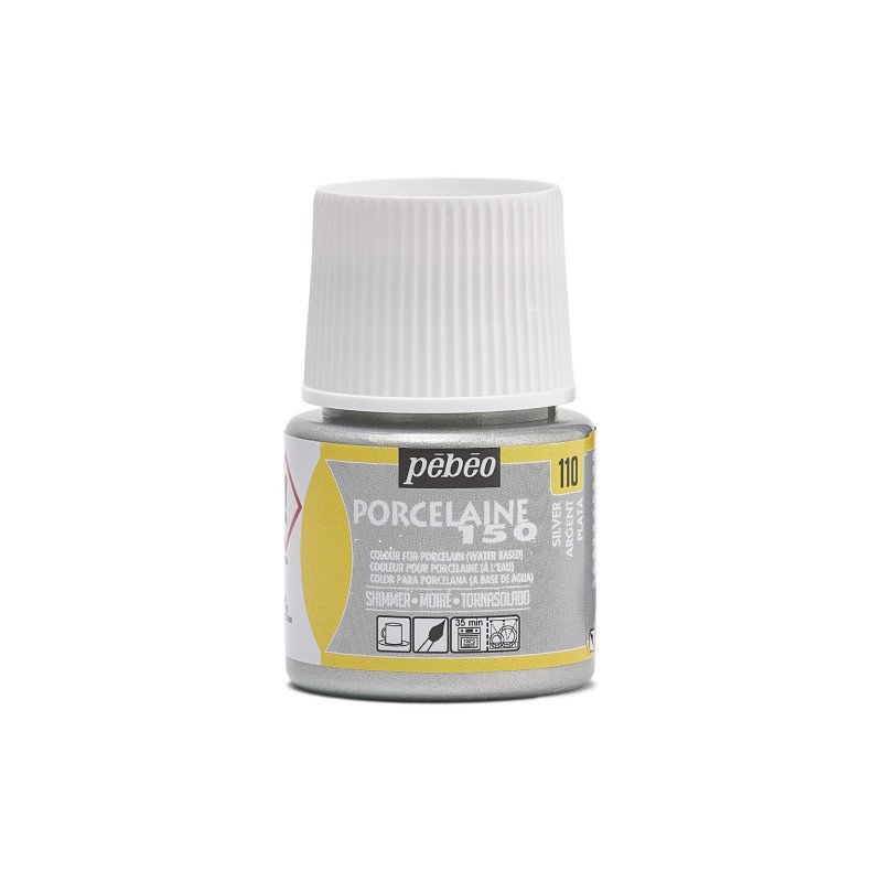 Pebeo Porcelaine 150 Moire Pintura para porcelana 45 ml - 110 - Plata Moiré