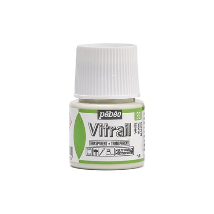 Pebeo Vitrail Transparente Pintura para vidrio 45 ml - 20 - Blanco