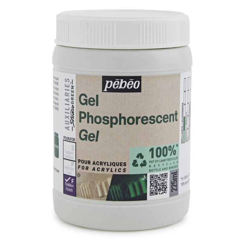 Fosforescerende Gel Pebeo Studio Green 225 ml.