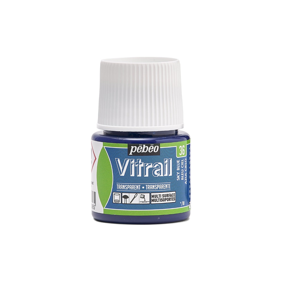 Pebeo Vitrail Transparente Pintura para vidrio 45 ml - 36 - Hemelsblauw
