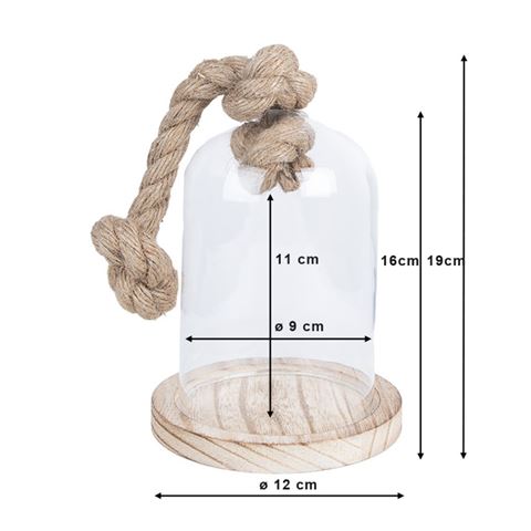 Clayre Eef 6GL2220 Vidrio Cloche Transparente 12x19 cm — 2