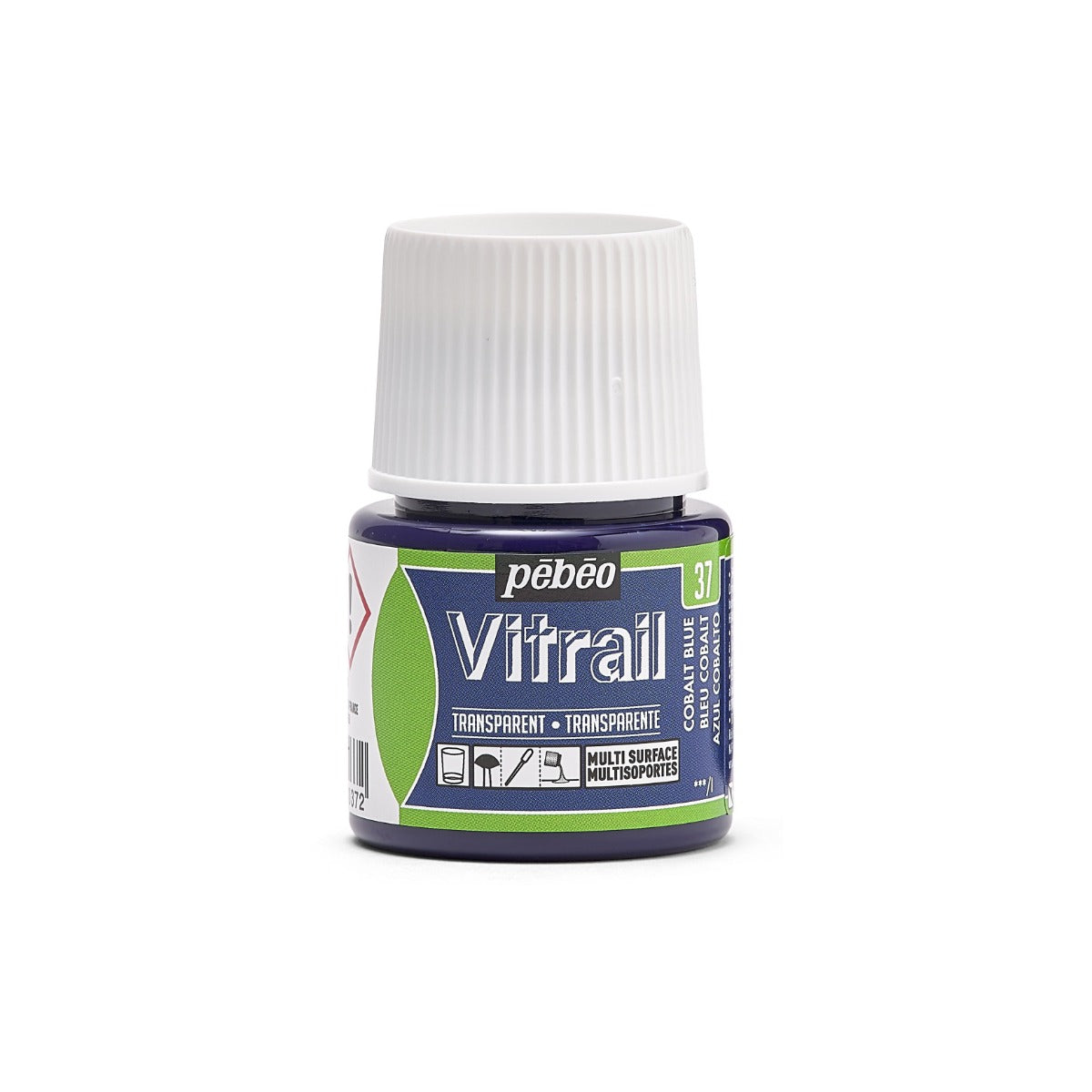 Pebeo Vitrail Transparente Pintura para vidrio 45 ml - 37 - Azul cobalto