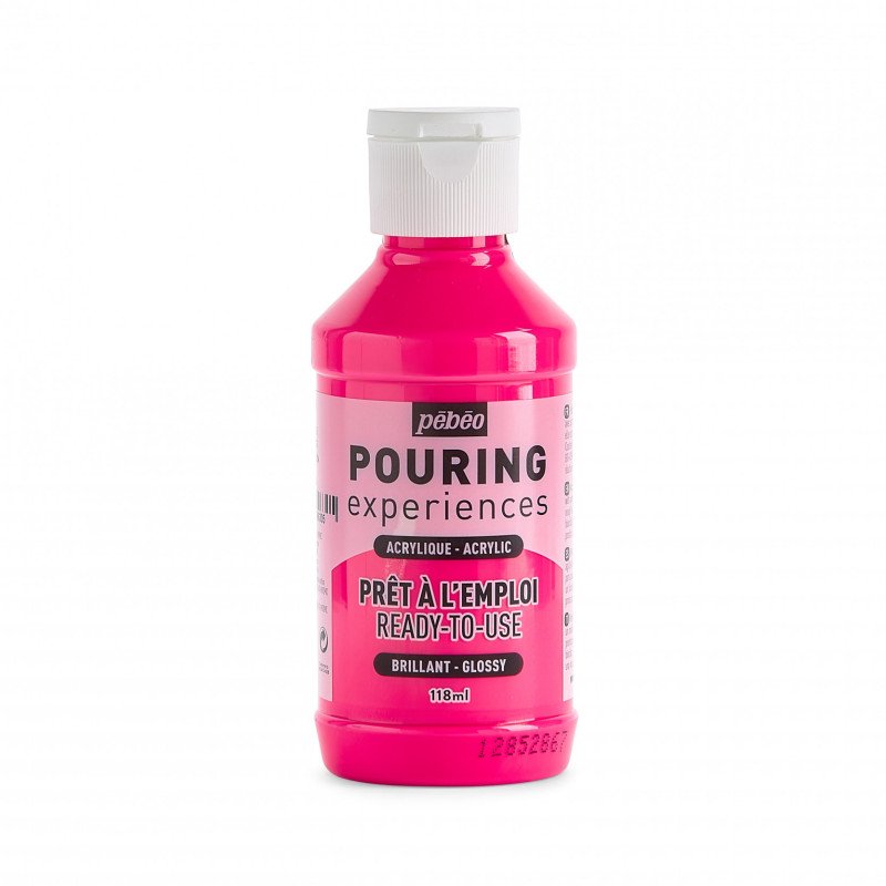 Pebeo Pouring Experiences Glanzend Acryl 118 ml - Fluorescente Roze