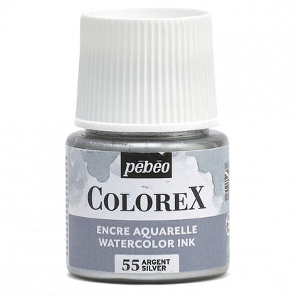 Pebeo Colorex Tinta acuarelable 45 ml - 55 - Metallisch Plata